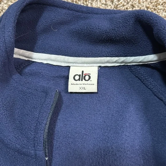 ALO YOGA Women's 1/4 Zip Fleece Pullover Sweater Size XXL In Blue - Picture 4 of 8